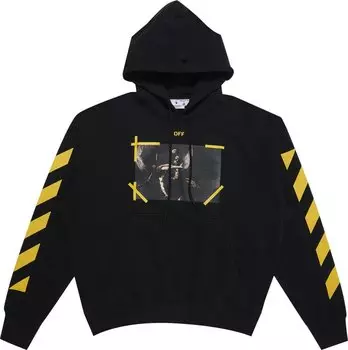 Худи Off-White Caravaggio Printed Hoodie 'Black/White', черный