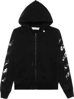 Худи Off-White Caravaggio Square Slim Zip Hoodie 'Black/Multicolor', черный