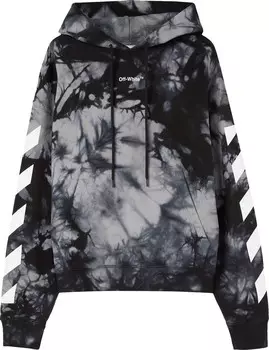 Худи Off-White Diag Arrow Tie Dye Skate Hoodie 'Warm Grey', серый