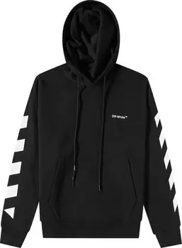 Худи Off-White Diag Helvetica Over Hoodie 'Black/White', черный
