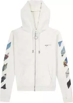 Худи Off-White Diag Multicolour Zipped Hoodie 'White', белый