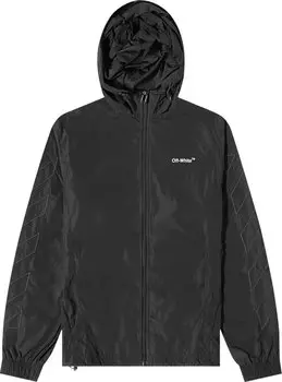 Худи Off-White Diag Outline Track Zip Hoodie 'Black', черный