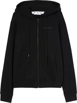 Худи Off-White Diag Tab Slim Zip Hoodie 'Black', черный