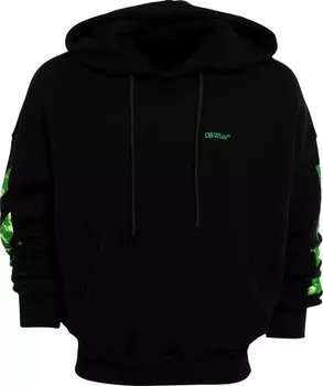 Худи Off-White Moon Tab Over 'Black/Green', черный