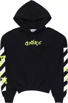 Худи Off-White Opposite Arrow Boxy Hoodie Black/Lime, черный