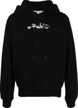 Худи Off-White Paint Arrow Slim Hoodie 'Black/White', черный