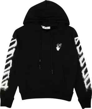 Худи Off-White Spray Marker Slim Hoodie 'Black/White', черный