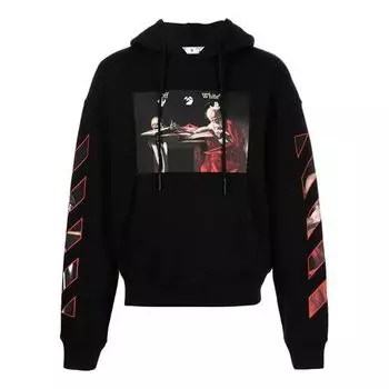 Худи Off-White SS21 Caravaggio Printing Hoodie 'Black Red', черный