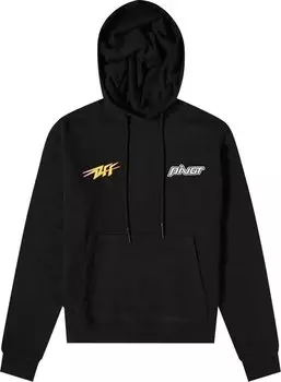 Худи Off-White Thunder Slim Hoodie 'Black/Yellow', черный