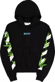 Худи Off-White Weed Arrows Over Hoodie 'Black/Green', черный