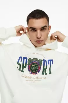 Худи оверсайз H&amp;M, кремовый/спорт
