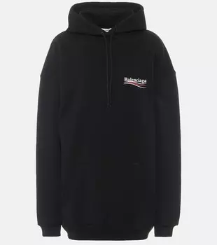 Худи оверсайз из хлопка BALENCIAGA, черный