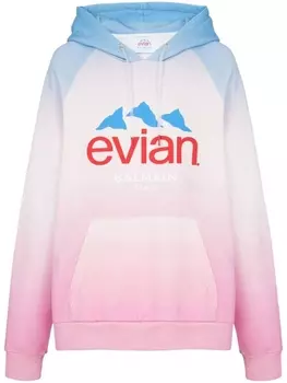 Худи оверсайз из коллаборации с Evian Balmain, розовый