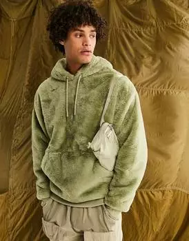 Худи оверсайз из зеленого искусственного меха ASOS DESIGN