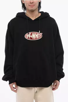 Худи оверсайз Off-White Rhinestoned Logo, черный