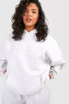 Худи оверсайз с 3d вышивкой plus dsgn studio Boohoo, серый