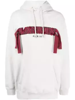 Худи оверсайз с логотипом Lanvin, серый