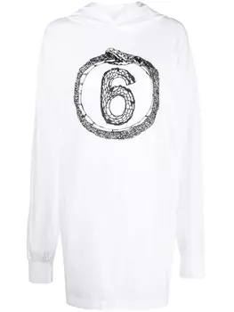 Худи оверсайз с логотипом MM6 Maison Margiela, белый