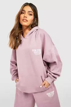 Худи оверсайз с лозницой sports club Boohoo, сиреневый