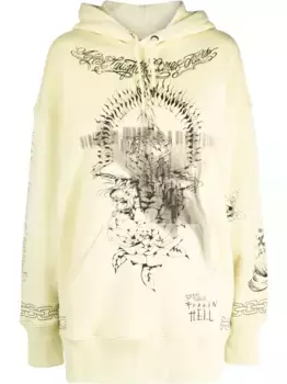 Худи оверсайз с принтом Givenchy, желтый