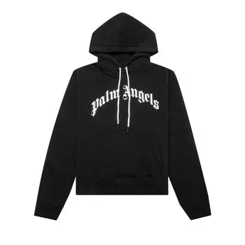 Худи Palm Angels Curved Logo Hoodie, черный