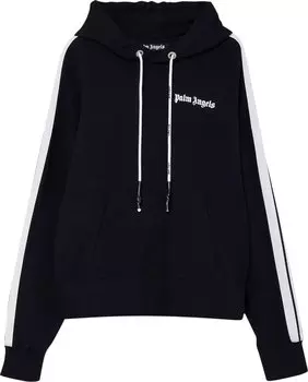 Худи Palm Angels Fleece Track Hoodie 'Black/White', черный