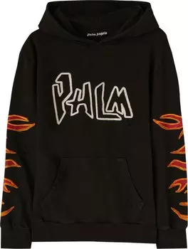 Худи Palm Angels Graffiti Flames Hoody 'Black/White', черный
