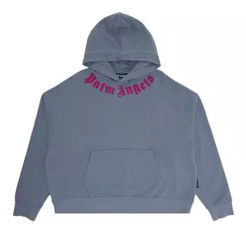 Худи Palm Angels Neck Logo Hoodie, цвет Light Grey/Fuschia