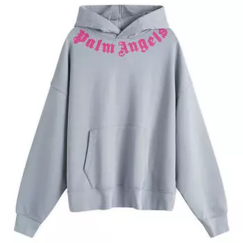 Худи Palm Angels Neck Logo Popover Hoodie, серый