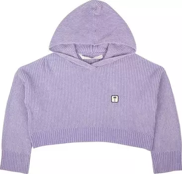 Худи Palm Angels PXP Sweater Ribbed Cropped Hoodie Purple, фиолетовый