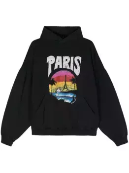 Худи Paris Tropical BALENCIAGA, черный