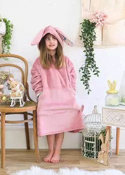 Худи Pink Bunny Snuggle из очень мягкого флиса Fox In A Box, розовый