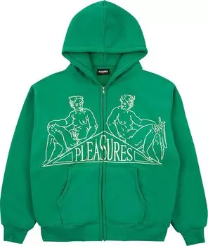 Худи Pleasures Squeeze Zip Up Hoodie 'Green', зеленый