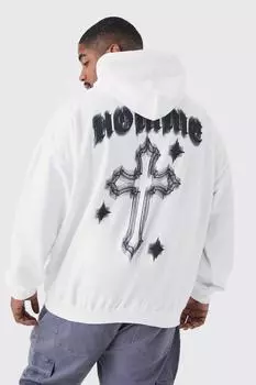 Худи plus homme с графикой Boohoo, белый
