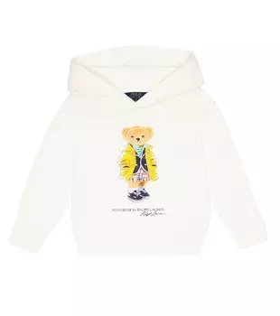 Худи Polo Bear из смесового хлопкового джерси Polo Ralph Lauren, белый