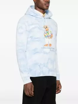 Худи Polo Bear с принтом тай-дай Polo Ralph Lauren, синий