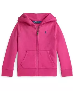 Худи Polo Ralph Lauren Kids Fleece Full Zip Hoodie, цвет College Pink W/Navy Pp