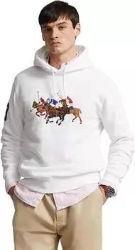 Худи Polo Ralph Lauren Triple-Pony Fleece Hoodie, белый