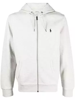 Худи Pony на молнии с логотипом Polo Ralph Lauren, серый