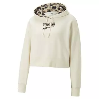 Худи Puma Downtown Cropped, бежевый
