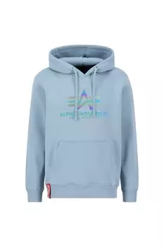 Худи радуга арт. распечатать Alpha Industries, серый