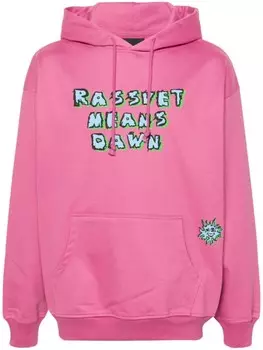 Худи RASSVET из хлопка с принтом, розовый