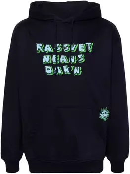Худи RASSVET из хлопка с принтом, синий