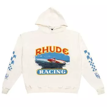 Худи Rhude Cigarette Racing Hoodie 'Vintage White', белый