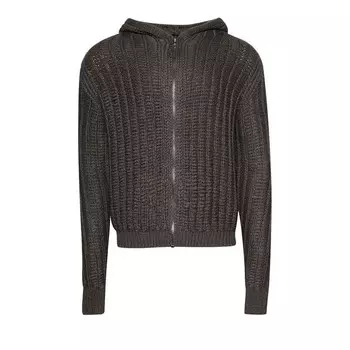 Худи Rick Owens Zipped Hoodie Dust, коричневый