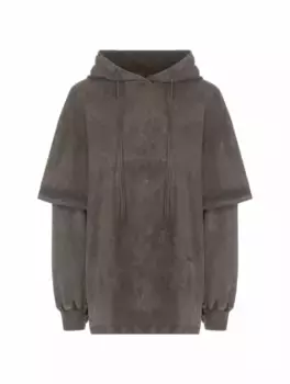 Худи с эффектом многослойности Juun J, коричневый