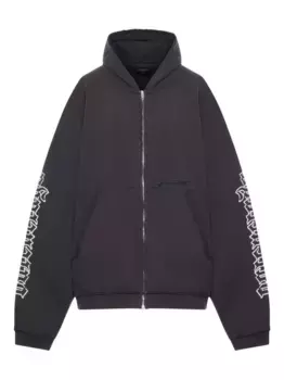 Худи с эффектом потертости BALENCIAGA, серый