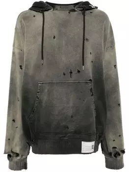 Худи с эффектом потертости Maison Mihara Yasuhiro, коричневый