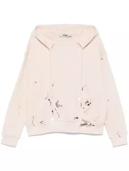 Худи с эффектом разбрызганной краски PNK, нейтральный цвет