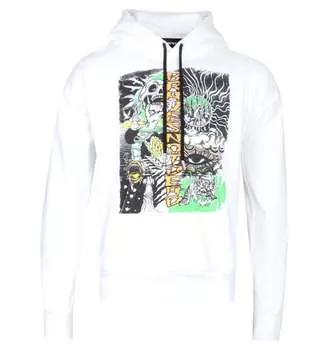 Худи S Alby D1 с принтом эскизов Diesel, белый